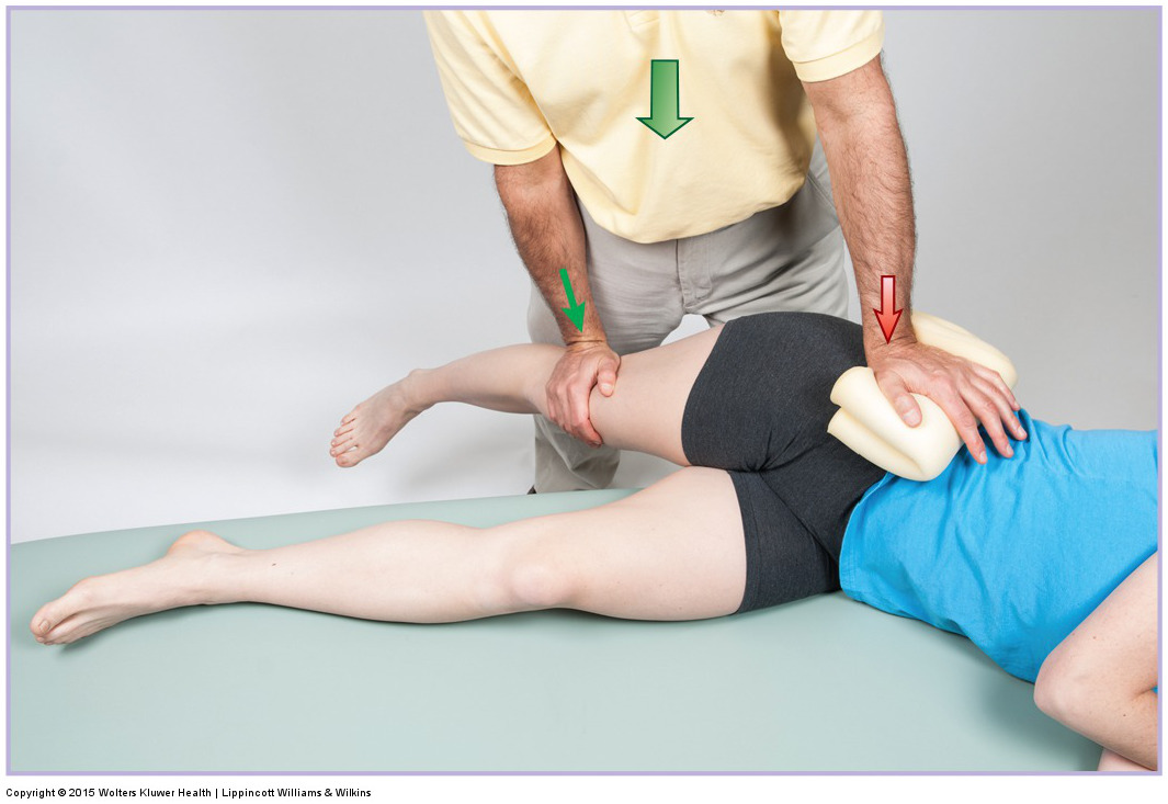Challenging adduction of the thigh can assist in assessing iliotibial band friction syndrome